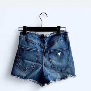 Guess Blue Jean Shorts Distressed High-Waisted